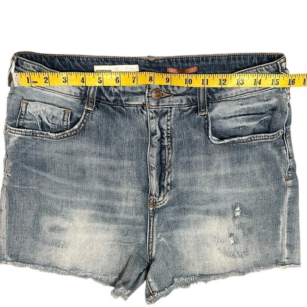 Pilcro Anthropologie Ultra High-Rise Slim Denim Shorts Boyfriend Distressed 31 - Picture 8 of 9